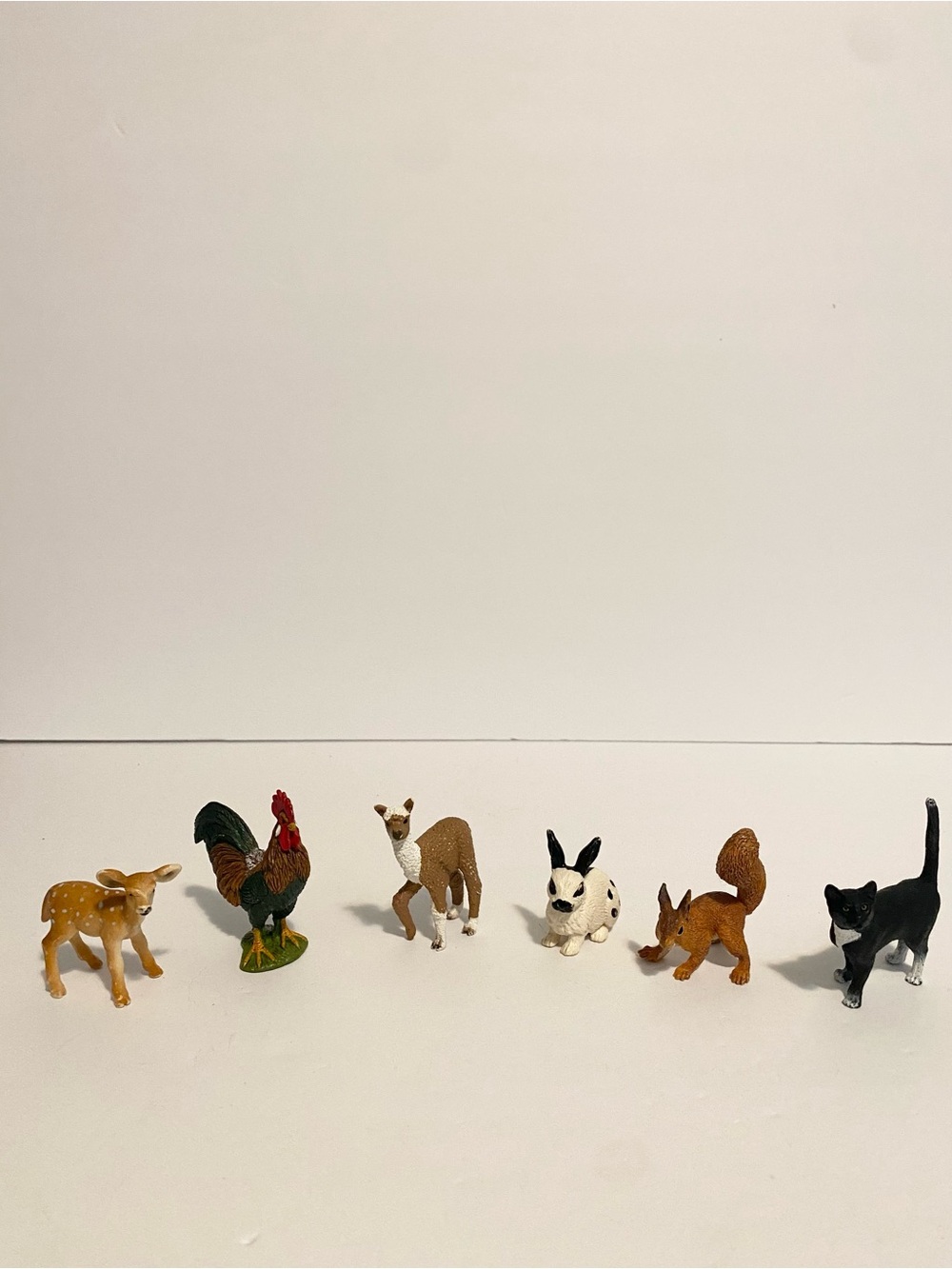 Schleich 2” Lot Deer Chicken Bunny Squirrel Cat Llama Realistic Figurine Figure